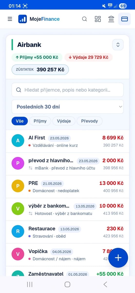 Transakce na mobilu
